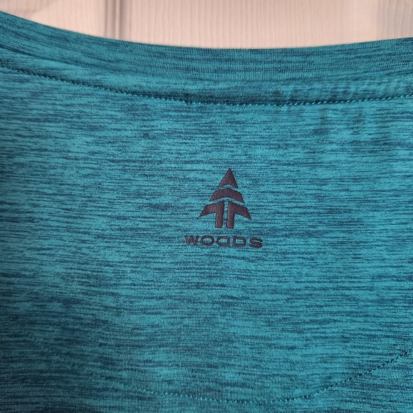Woods Ayles Pocket T-Shirt tee short sleeve crewneck blue green athletic XL - Picture 9 of 11